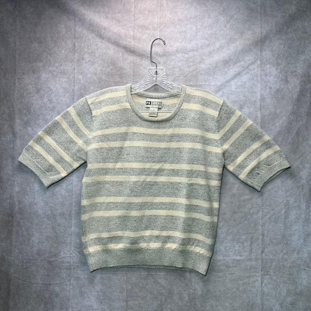 🧶 PK Elliot Vintage Striped Knit Short Sleeve Sweater 🧶